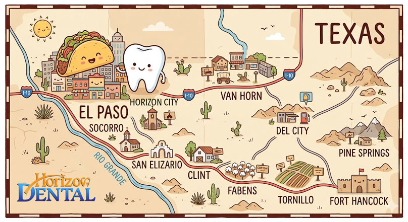 If you live in Horizon City, Clint, San Elizario, Socorro, Fabens, Tornillo, or Fort Hancock, finding the right dentist is not only about care.
